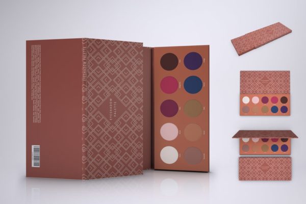 眼影调色板化妆品包装设计样机素材模板 Eyeshadow Palette Mock-up