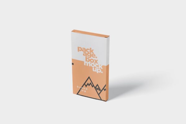 扁平矩形巧克力条/块包装盒外观设计样机素材 Package Box Mock-Up – Flat Rectangle Shape