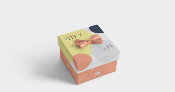 方形礼品盒外观设计样机素材模板 Square Gift Box Mockups