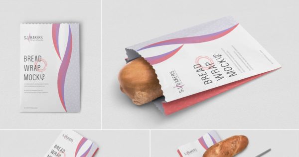 面包纸袋包装设计样机素材模板 Bread Packaging Mockups