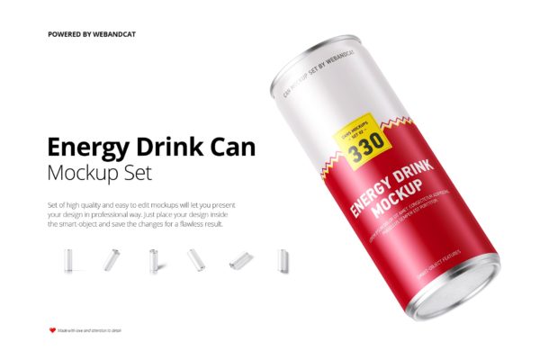 功能性能量饮料罐头外观设计样机素材 Energy Drink Can Mock-up