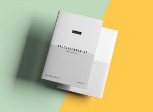 完美简单的多角度画册设计展示模型（Mockup）PSD