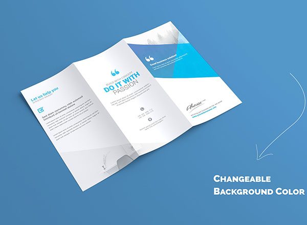 A4折页小册样机素材 A4 Trifold Brochure Mock-Ups