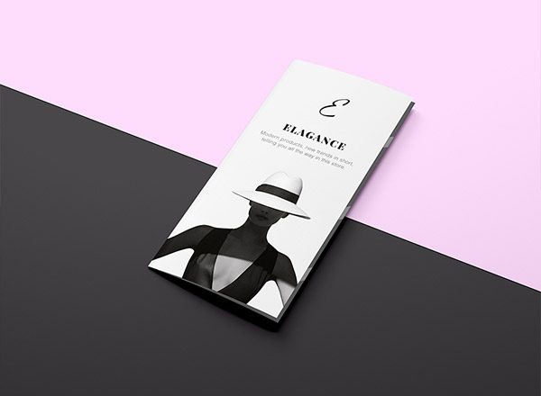 时尚三折叠宣传单样机素材 Fashion Trifold Mockup