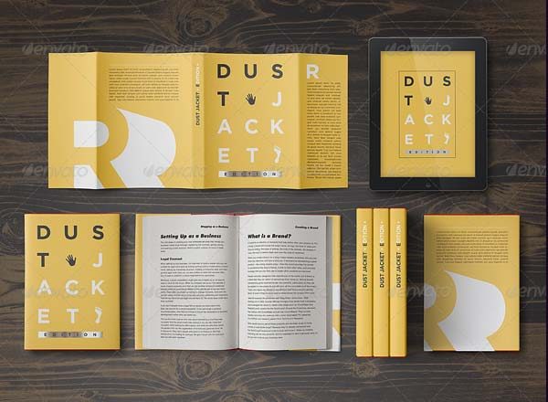 精装图书外观设计展示样机素材 Book Mock-Up Dust Jacket Edition