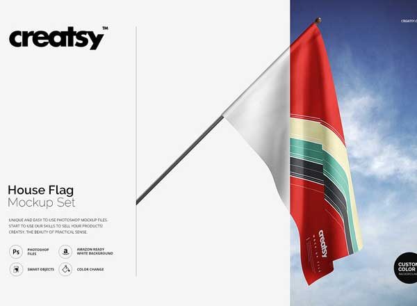 旗帜样机素材模板 House Flag Mockup Set