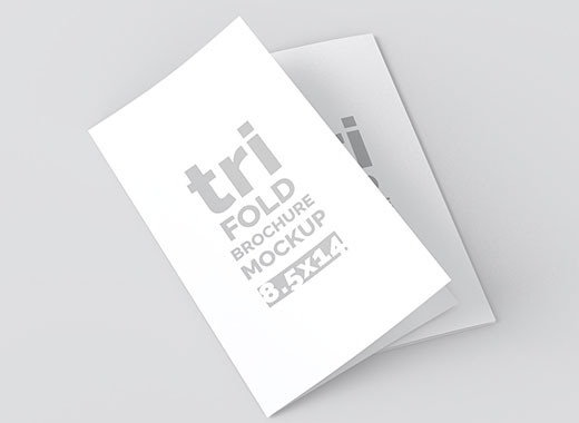 高品质的三折页小册子展示模型Mockups[psd]