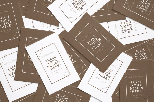 简约企业名片样机素材模板 Close-up Business Cards Mockup v.3