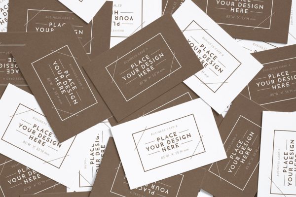 商业企业名片特写镜头样机素材 Close-up Business Cards Mockup v.4