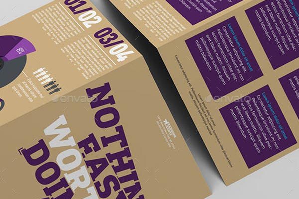 逼真、干净、易于使用的半折页小册子展示样机素材Mockup[psd,png]