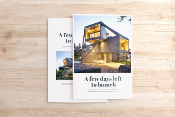 对折小册子样机素材模板 Half-Fold brochure Mockups