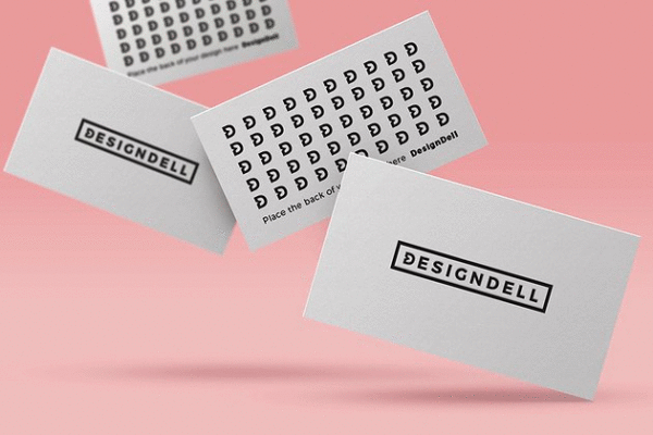 企业名片设计展示样机素材 Floating Business Card Mockup