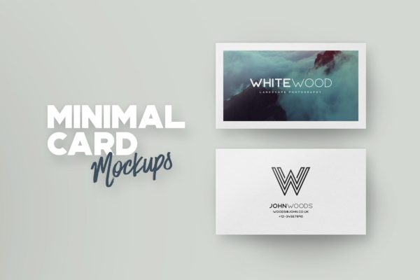 简约明信片贺卡样机素材 Minimal Card Mockups