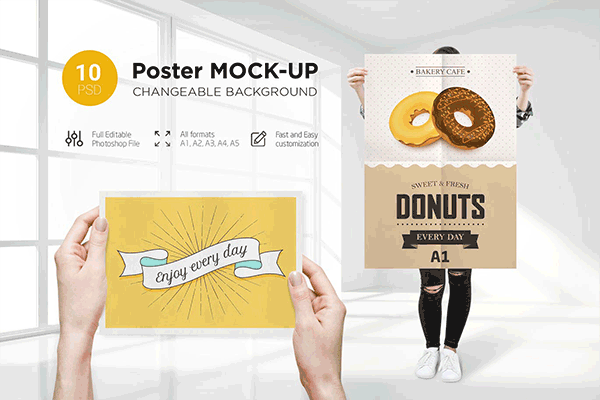 高品质的时尚女模特海报宣传单DM样机素材VI展示模型mockups