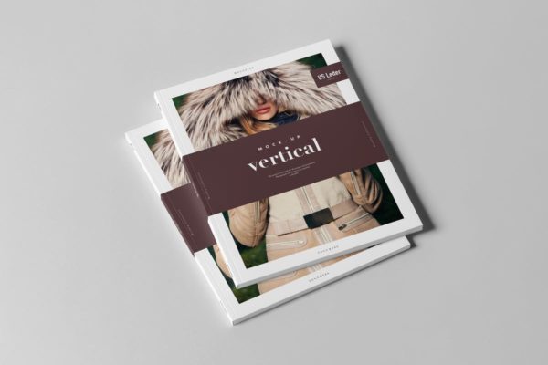 美国信纸规格杂志样机素材模板 US Letter Magazine Mock-up 3