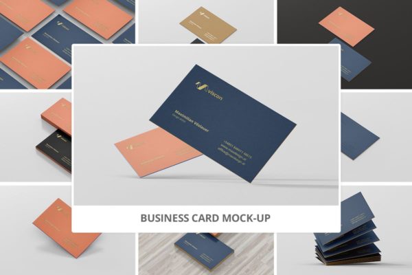 企业名片设计展示样机素材模板 Business Card Mock-Up