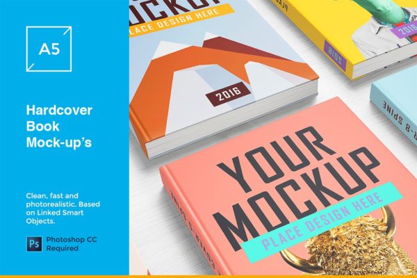 精装书硬封书本样机素材模板 Hardcover book Mockups