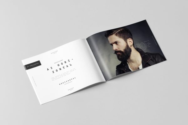 A5规格画册样机素材 A5 Horiozontal Brochure Mock-up