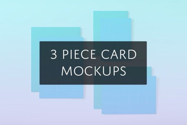 极简主义贺卡样机素材模板 3 Piece Card Mockups