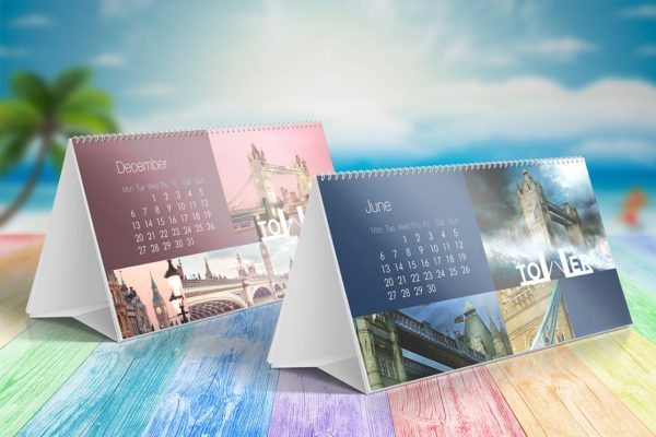 台历日历样机素材模板 Table Calendar Mockups v.2