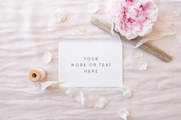 邀请函祝语贺卡样机素材模板 Stationery mock up – Psd + Jpeg