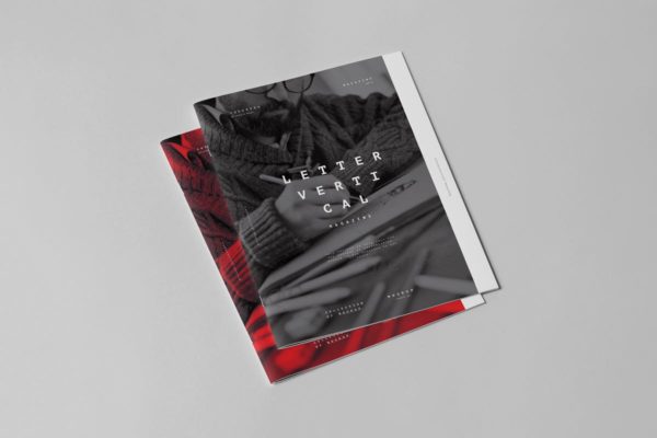 美国信纸规格画册小册子样机素材模板v3 US Letter Brochure Mock-up 3