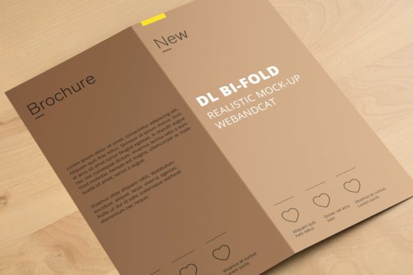 对折页小册子传单样机素材 DL Bi-Fold Brochure Mock-Up