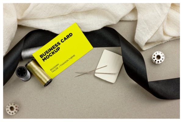 裁缝/时尚服装行业名片样机素材 Tailor / Fashion Business Cards Mockup
