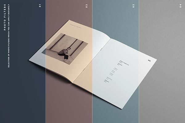 时尚高端优雅的专业画册手册房地产楼书杂志设计书籍装帧VI样机素材展示模型mockups