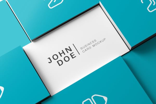 3D立体企业名片样机素材模板 85×55 Business Card Mockup