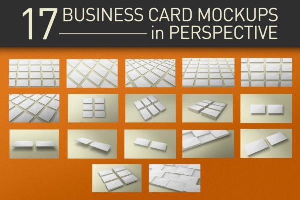 17款多角度企业名片演示样机素材模板 Perspective Business Card Mockups