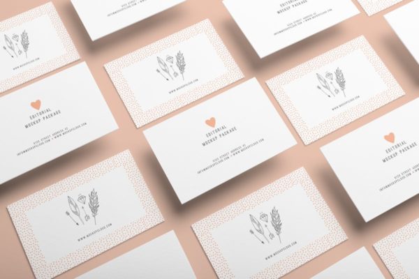 企业个人名片样机素材模板v4 Business Cards Mockup Vol. 4