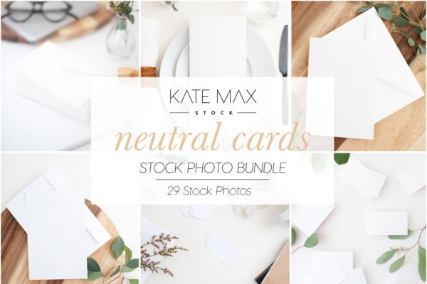 素净色贺卡卡片样机素材模板合集 Neutral Card Mockups Bundle