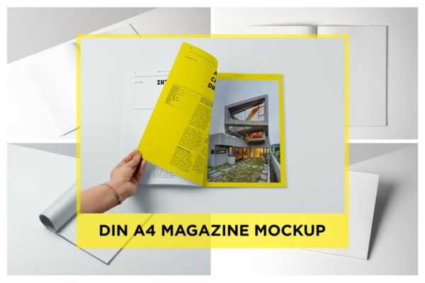 A4规格多视角杂志样机素材模板 A4 Magazine Mockup