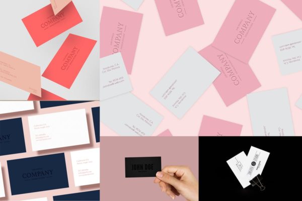 5款企业名片样机素材模板v01 5 Business Card Mock Up Pack Vol 01