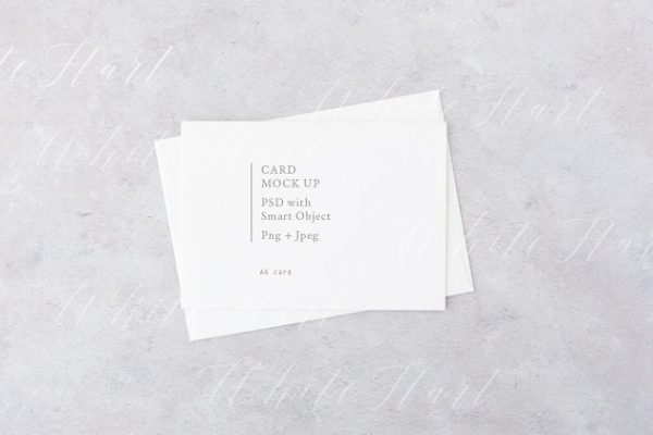 A6规格简约贺卡样机素材 A6 card mock up – landscape