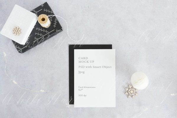 圣诞节贺卡卡片设计样机素材模板 Christmas 5×7" card mock up