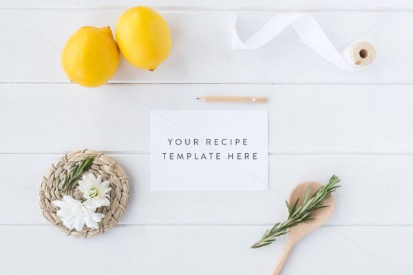 清新文艺便签卡片样机素材模板 Recipe card mock up – Psd+Jpg