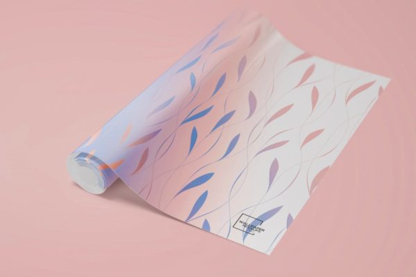 墙纸设计卷轴PSD样机素材1 Wallpaper Rolled PSD Mockups 01