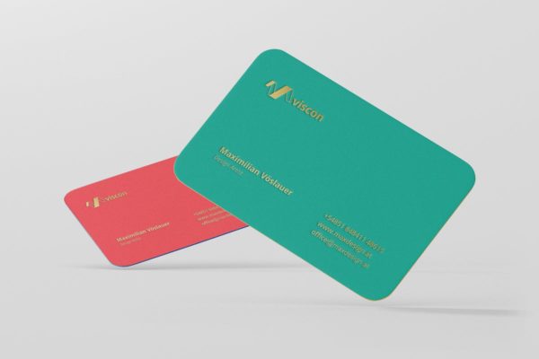 优雅企业圆角名片样机素材模板 Business Card Mockup Round Corners