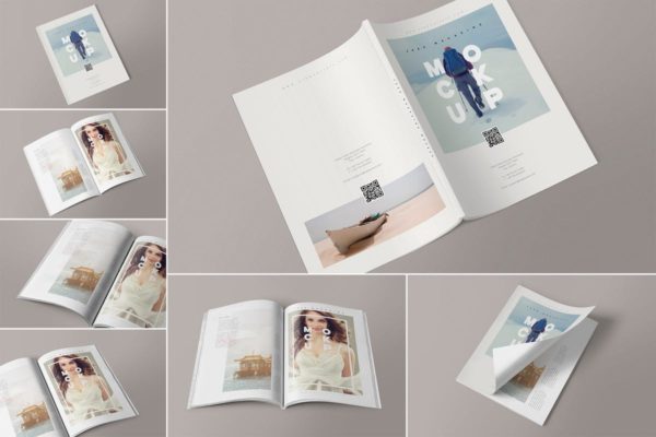 7款杂志排版设计展示样机素材模板 7 Magazine Mockups