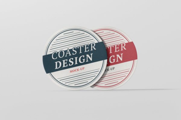 逼真的圆形咖啡杯垫样机素材 Round Coaster Mock-Up