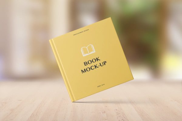 精装硬封面方形书展示样机素材模板 Hard Cover Square Book Mockup – Set 2