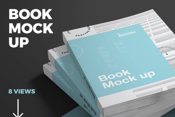 简装软封面杂志书样机素材 Book Mock-up
