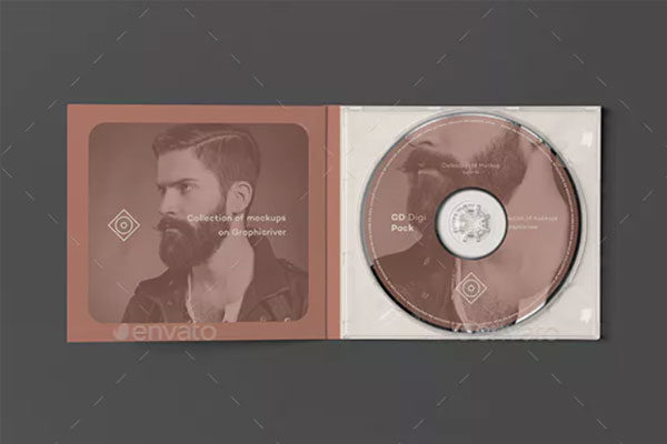 复古音乐CD光盘样机素材套装