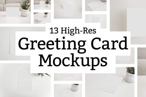13张高分辨率节日贺卡样机素材 13 Greeting Card Mockups