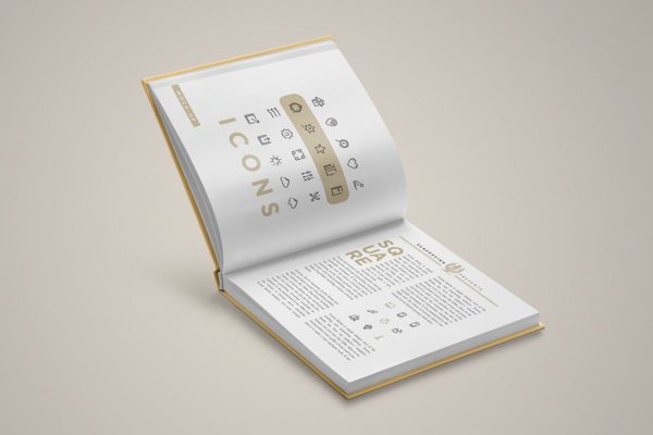 方形精装图书样机素材模板V2 Square Book Mock-Up 2
