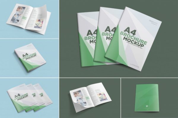 A4规格品牌杂志画册样机素材模板 6 A4 brochure mockup