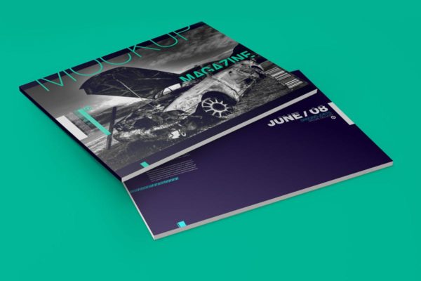 A4时尚杂志宣传册样机素材模板 Horizontal A4 Magazine Catalog Mockup