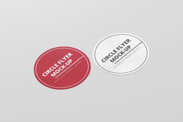 企业品牌迷你圆圈传单模板 Circle Flyer Mockup